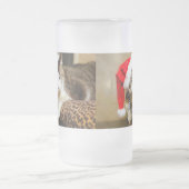 Mok Santa Kat Painterly Frosted Glass Beer (Center)