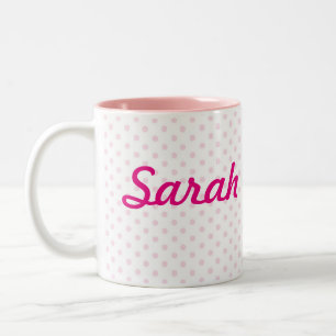 ♥ MOK ♥ SARAH roze polka dot girly personaliseren