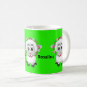 Mok "SchapenFloral Green" (Voorkant rechts)