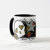 Mok schedel en sterren (Voorkant links)