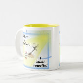 Mok schrijver met Psalm 23 Parody (Voorkant links)