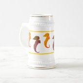 Mok - Seapaarden in bruin en Oranje (Voorkant links)