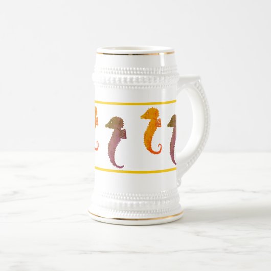 Mok - Seapaarden in bruin en Oranje (Voorkant rechts)