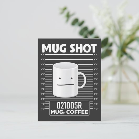 Mok Shot Caffeine Hilarious Coffee Drinker Thief Briefkaart (Staand voorkant)