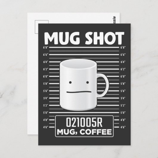 Mok Shot Caffeine Hilarious Coffee Drinker Thief Briefkaart (Voorkant / Achterkant)