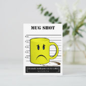 Mok Shot Coffee Mok Cup Cartoon Briefkaart (Staand voorkant)