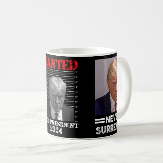 Mok Shot - Donald Trump Mok Shot gezocht voor pres (Voorkant rechts)