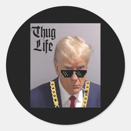 Mok Shot - Donald Trump Mok Shot - misdadiger Leve Ronde Sticker (Voorkant)