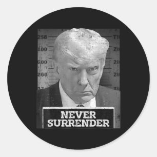 Mok Shot - Donald Trump Mok Shot - Never Surrender Ronde Sticker