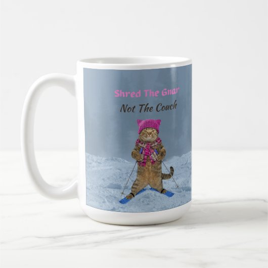 Mok, Shred de Gnar Ski Cat Koffiemok (Links)