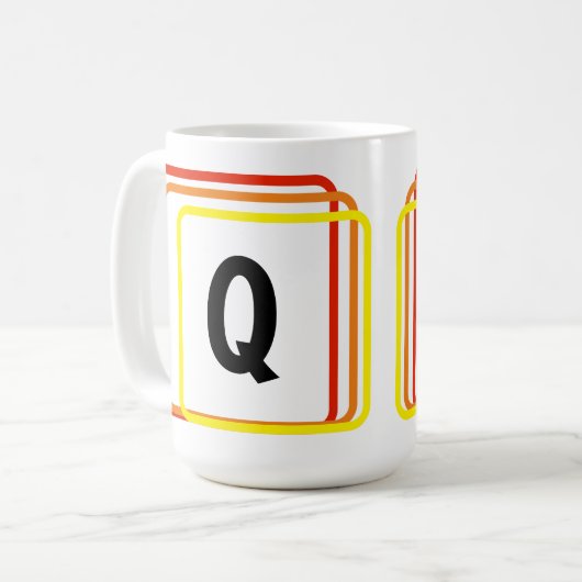 Mok - Simplistische geometrische vormen en Initiaa (Voorkant links)