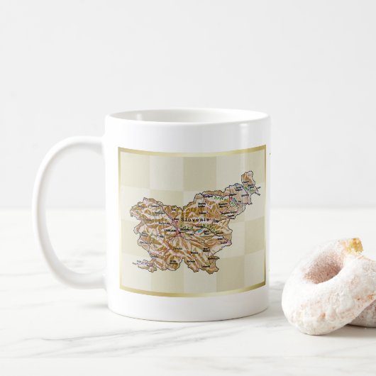 Mok Slovenië vlag + kaart (Met donut)