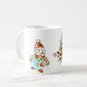 Mok  Snowman en kerstboom (Voorkant links)