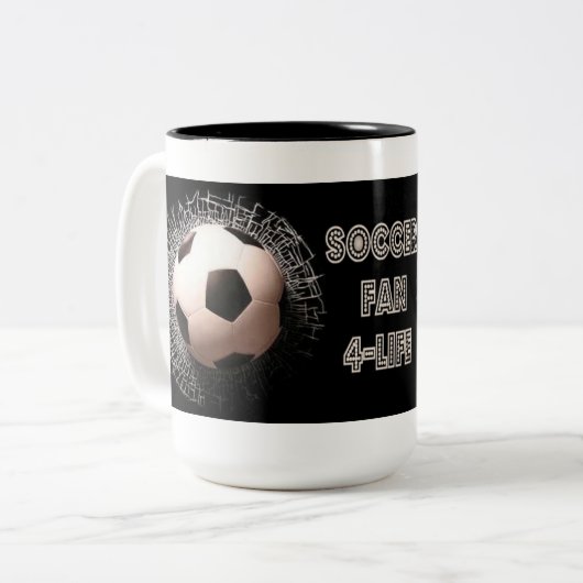 Mok Soccer Fan Voetbal Pattern Coffee (Voorkant links)