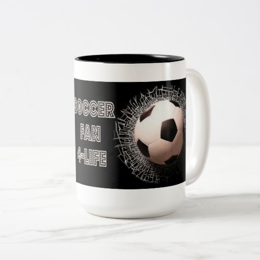 Mok Soccer Fan Voetbal Pattern Coffee (Voorkant rechts)