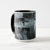 Mok Spider Leg Halloween en Eerie Background (Voorkant links)