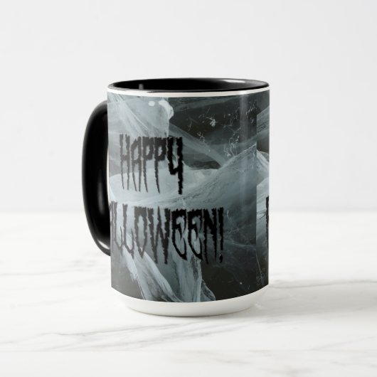 Mok Spider Leg Halloween en Eerie Background (Voorkant links)