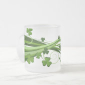 Mok-St. Patrick's Clovers, bevroren Matglas Koffiemok (Voorkant links)