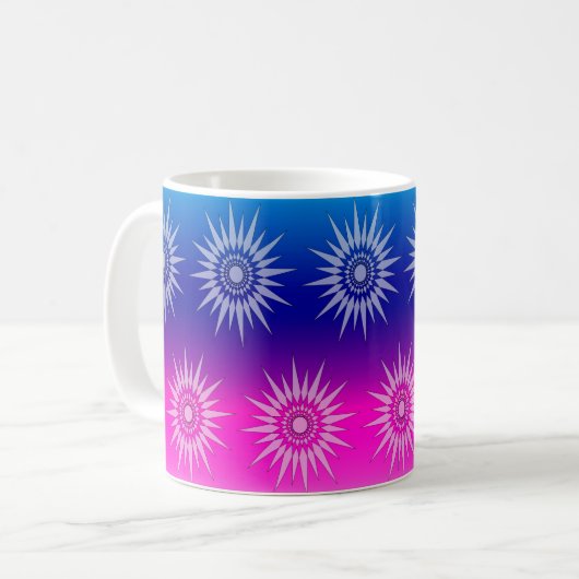 Mok - Star Graphic op blauw en roze (Voorkant links)