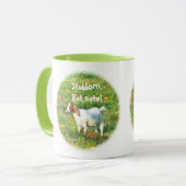 Mok "Stubborn but Cute" (Geitfoto) (Voorkant links)