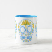 Mok Suikerschedel (blauw/geel) (Midden)