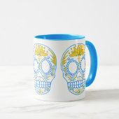 Mok Suikerschedel (blauw/geel) (Voorkant rechts)