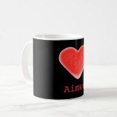 Mok Sweet Heart Black 'Name' (Voorkant links)