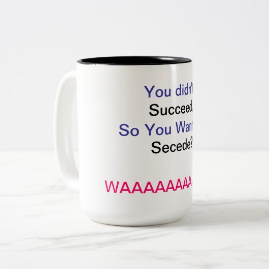 Mok tegen afscheidingskoffie (Voorkant links)