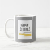 mok tekst ontwerp Keep It Simple grijs en wit (Links)