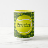 Mok Tennis Text Design Coffee (Midden)