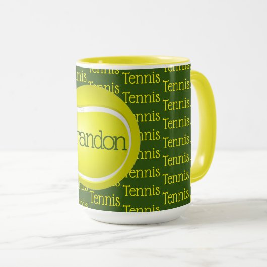 Mok Tennis Text Design Coffee (Voorkant rechts)