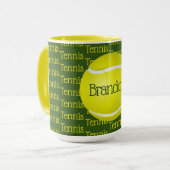 Mok Tennis Text Design Coffee (Voorkant links)