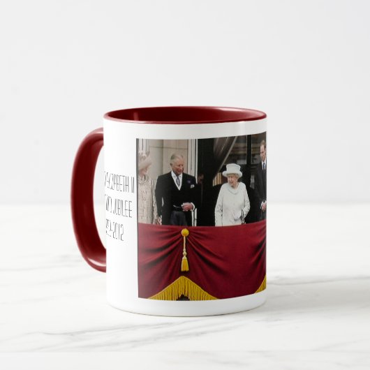 Mok ter herdenking van koningin Elizabeth Diamond  (Voorkant links)