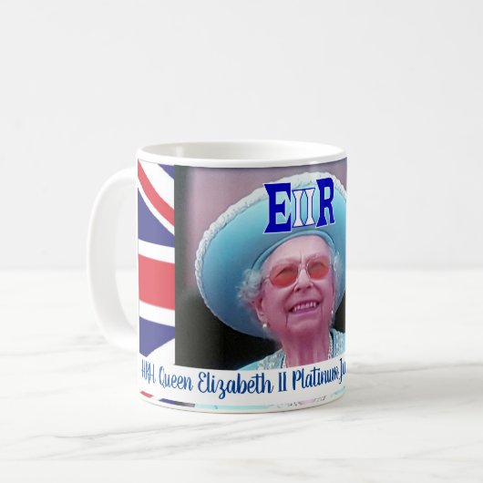 Mok ter herdenking van koningin Elizabeth Platinum (Voorkant links)