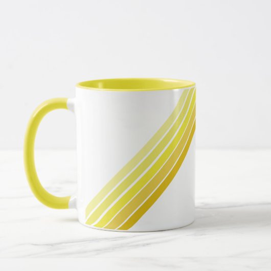 Mok - tinten van gele diagonale strepen (Links)