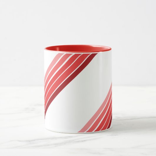 Mok - tinten van rode diagonale strepen (Midden)