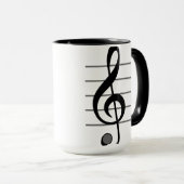 Mok Treble Clef Musical Note (Voorkant rechts)