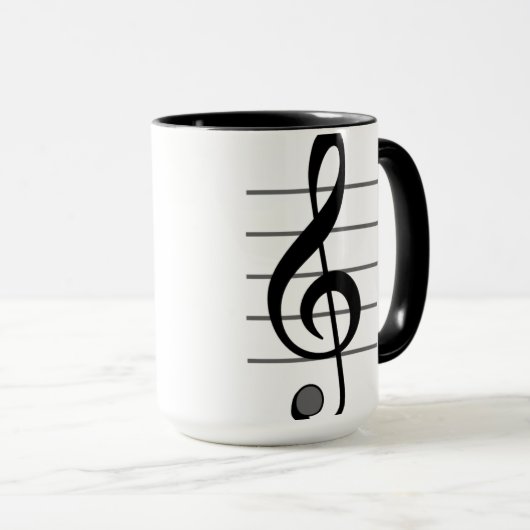 Mok Treble Clef Musical Note (Voorkant rechts)