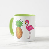 Mok tropische anananas Flamingo Palm Tree (Voorkant links)