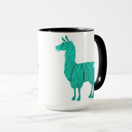 Mok Turquoise Furry Llama (Voorkant rechts)