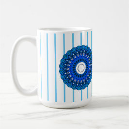 Mok Turquoise Pinstriped Blue Mandala