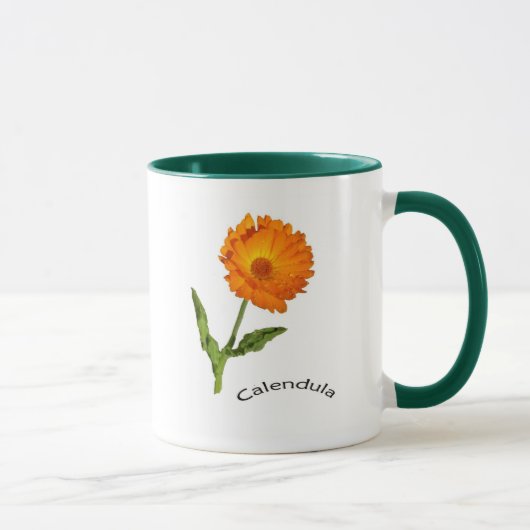 Mok - Twee calendulabloemen (Rechts)