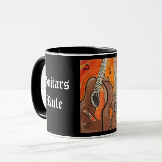 Mok twee gitaren (Voorkant links)
