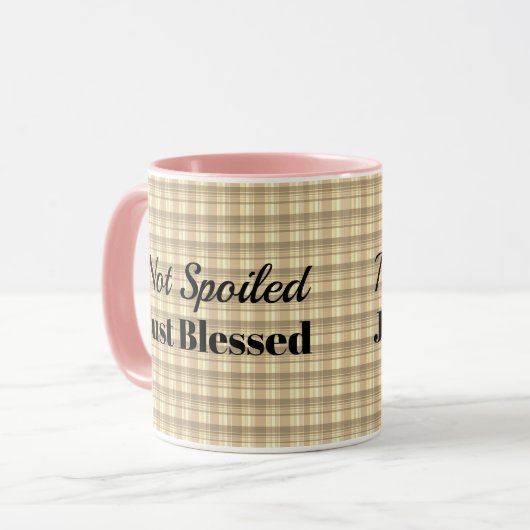 Mok-Twee Tone-Tan Pset-Not Spoiled Just Blessed Mok (Voorkant links)