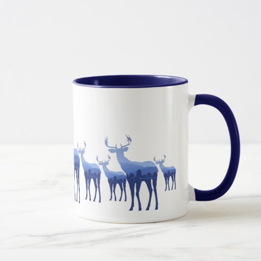 Mok-twee-toon-blauw deer/elk mok (Rechts)