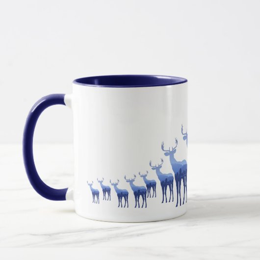 Mok-twee-toon-blauw deer/elk mok (Links)