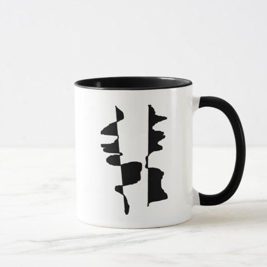 Mok tweekleurig Abstract Dubbel Gezicht (Rechts)