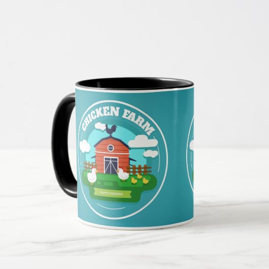 Mok-Two Tone Chicken Boerderij Mok (Voorkant links)