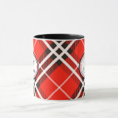 Mok-Two Tone-Red/Black Plaid Vrolijk Kerstfeest Mok (Midden)
