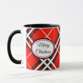 Mok-Two Tone-Red/Black Plaid Vrolijk Kerstfeest Mok (Links)